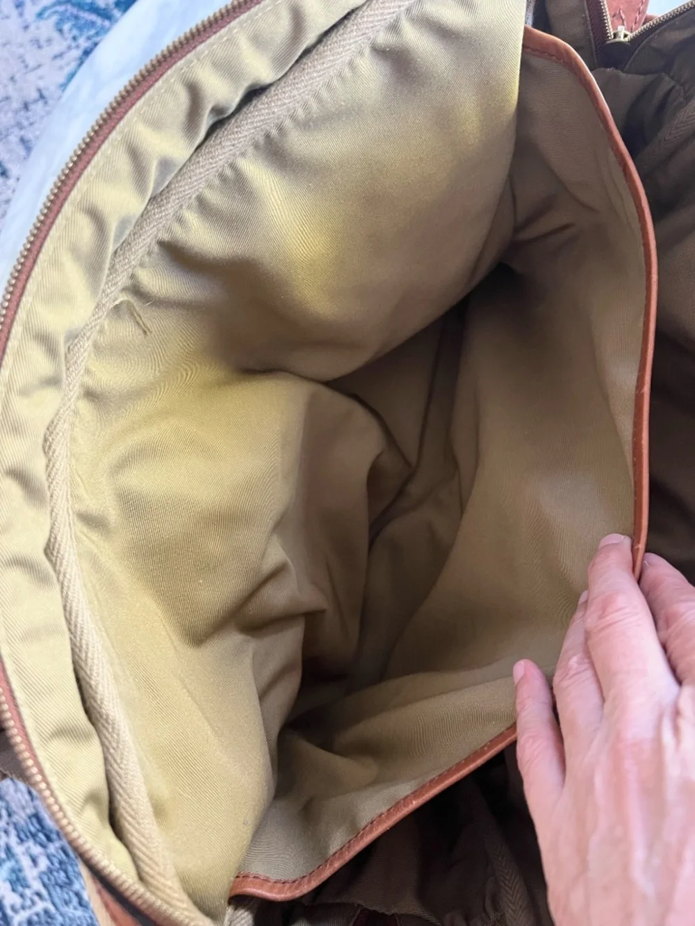 Vintage Polo Ralph Lauren Canvas Leather Weekender Travel Bag
